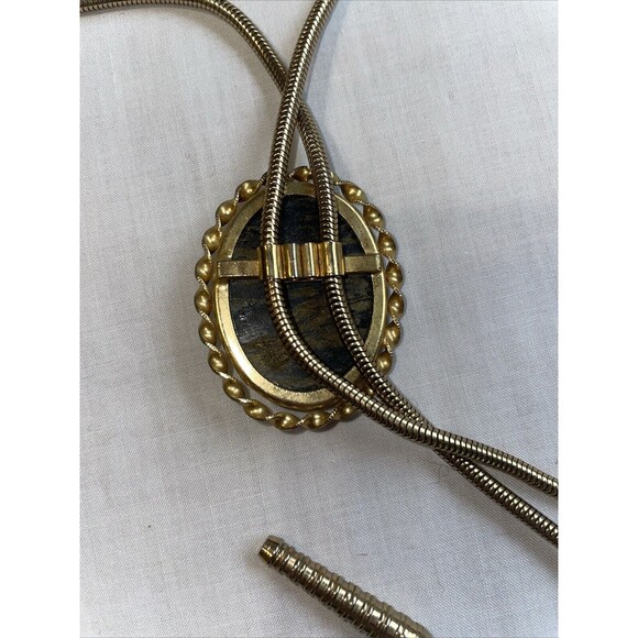 Unbranded Men’s Dressy Bolo Tie Sz 34” Gold Color (no Marks) Western Cowboy Vtg. - Picture 7 of 12